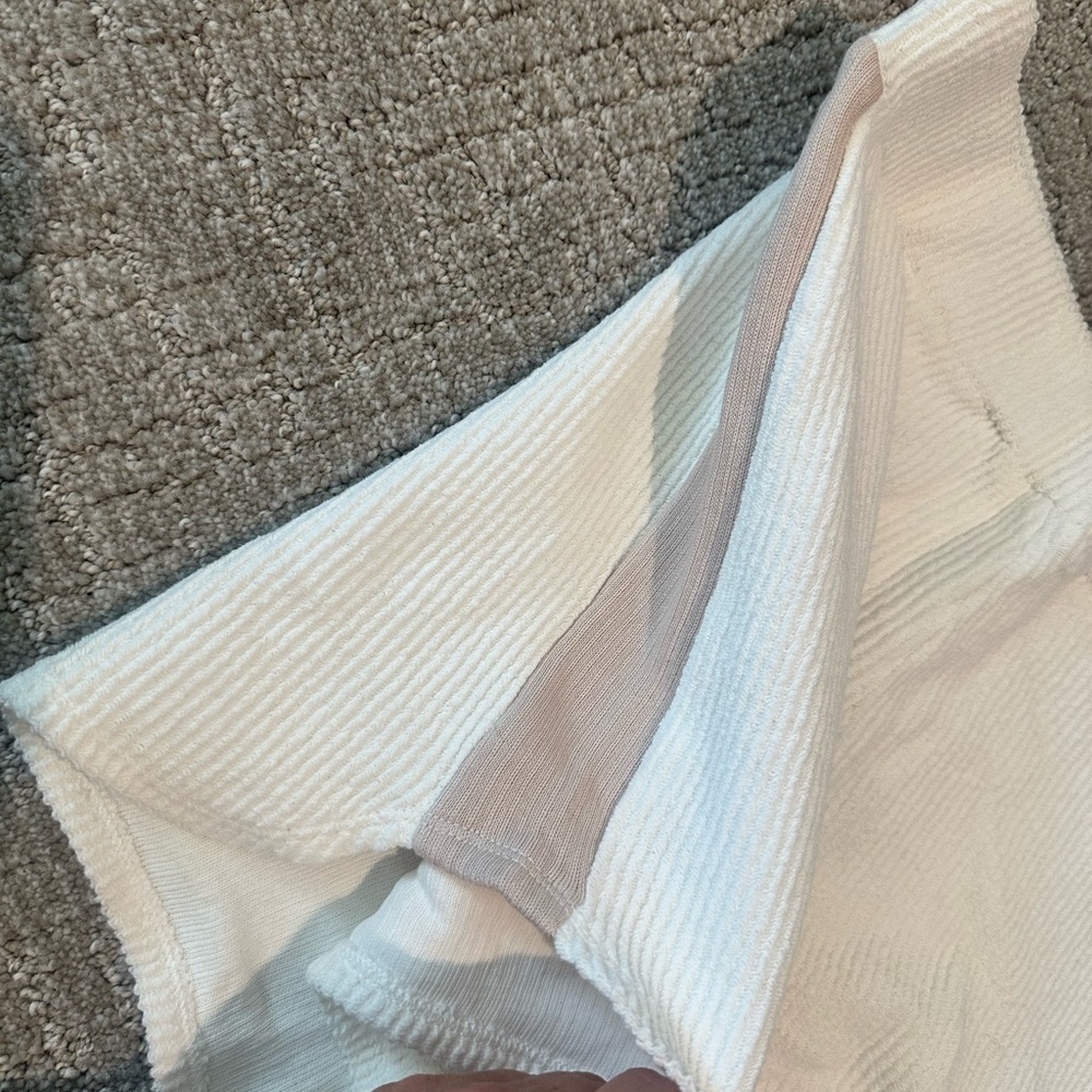 L*Space Off Duty White High Waist Shorts Textured Comfort - Picture 5 of 7